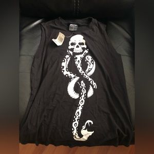 Harry Potter Death Eater Dark Mark Snake Skull muscle Tank Top XS NWT! LICENSED!
